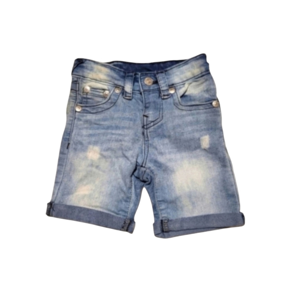 Lucky Brand Designer Blue Denim Cuffed Distressed Jean Shorts Size 2T Kids